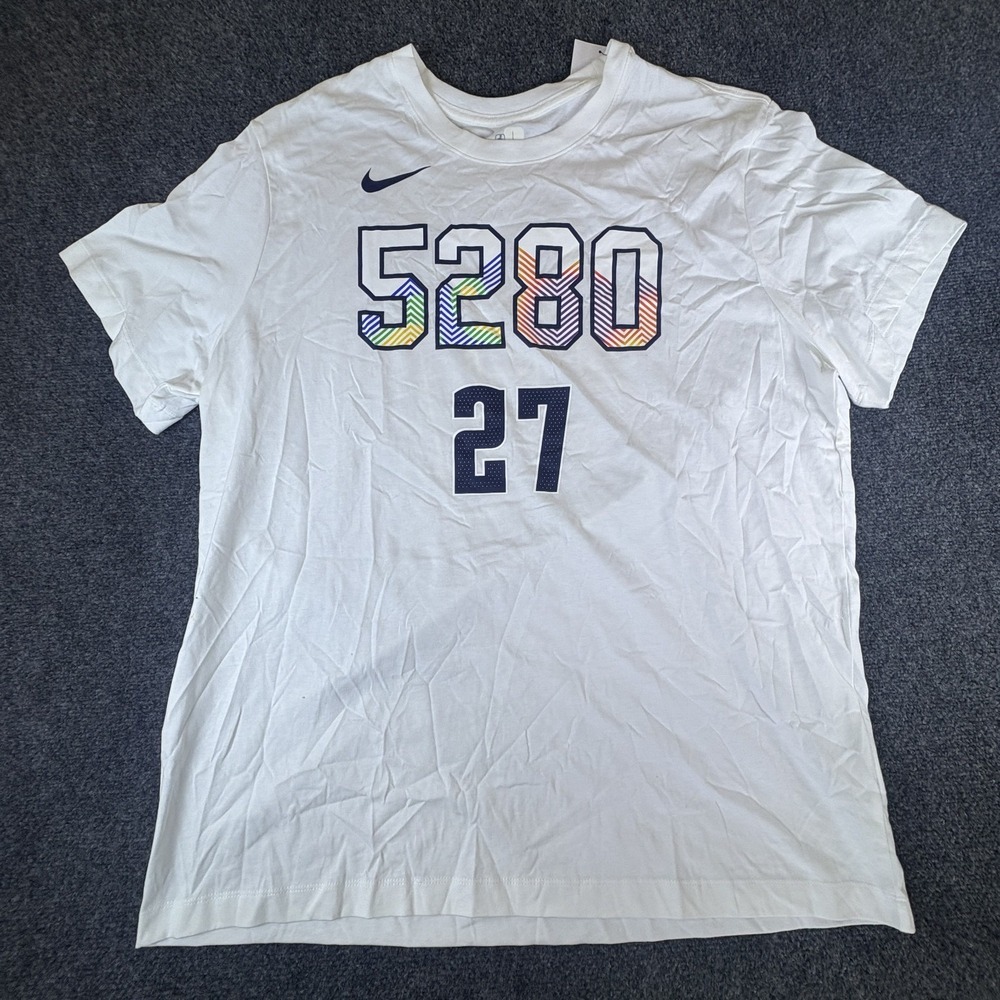 Denver Nuggets T-Shirt Mens 2XL White Nike NBA Basketball Sports Jamal Murray#27